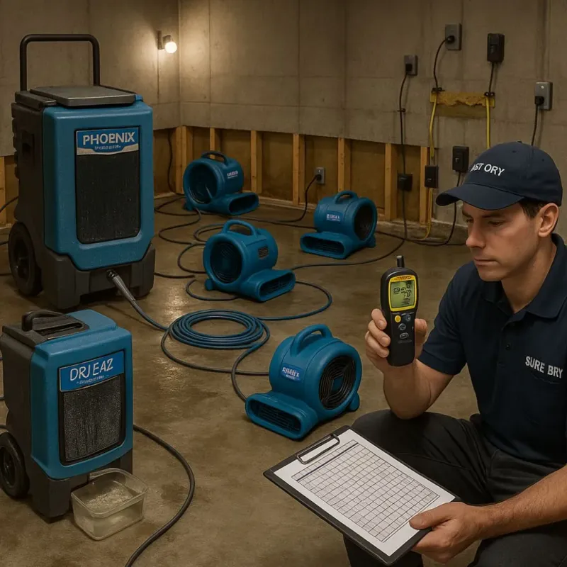 Structural Drying and Dehumidification process in Youngsville, PA
